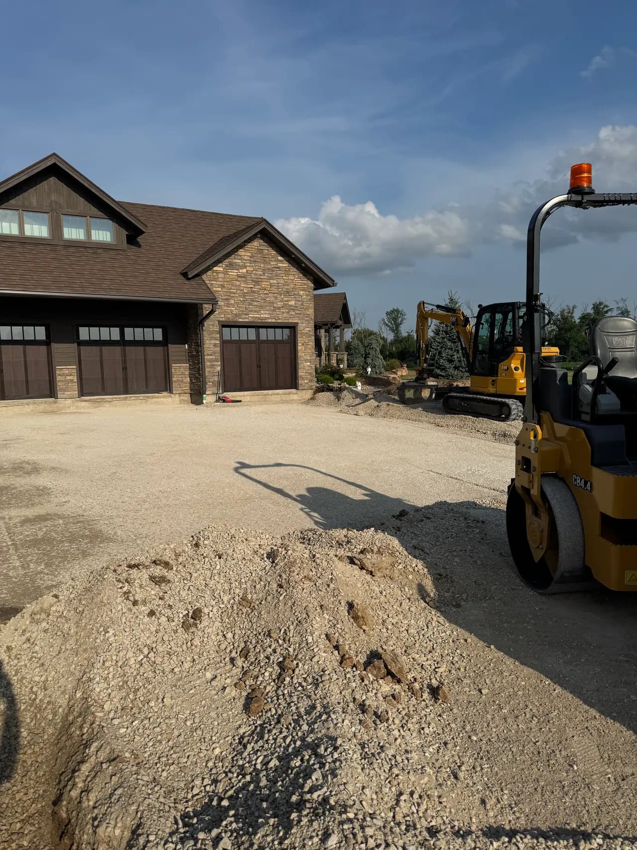 Initial site preparation and grading before install